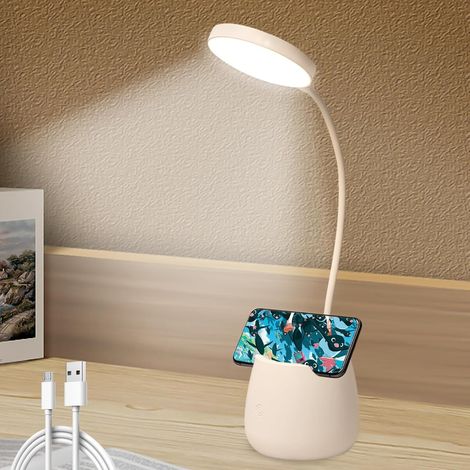 Lampe de lecture lampe de table LED pour enfants, lampe de table LED Night light avec porte - stylo, 3 modes d'intensité variable USB rechargeable Touch Switch (1/4)