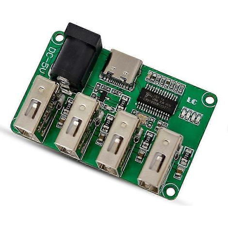 Module hub USB 2.0 (1 à 4 modules) avec entrée Type-C 480 Mbps, carte d'extension compatible avec clavier et souris. (1/5)