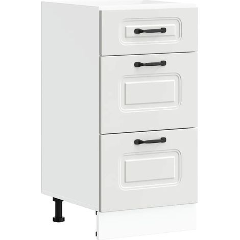 Mueble de cocina de madera de ingeniería blanca 40 x 46 x 81,5 cm almacenamiento práctico acabado moderno en madera blanca 020050474 (1/5)