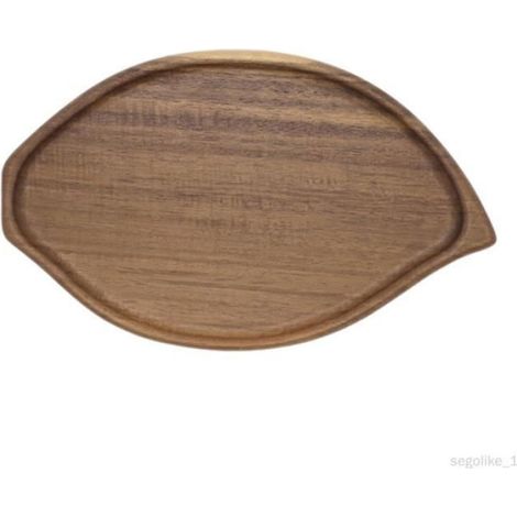 Plateau en bois assiette à Dessert en bois, organisateur de comptoir, cadeau de pendaison de crémaillère, forme de feuille (1/4)