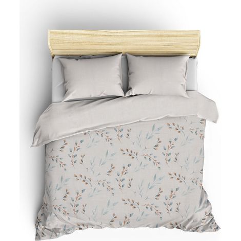 Funda nórdica, funda nórdica, ropa de cama Set 100% Algodón Mint Blanco (1/5)