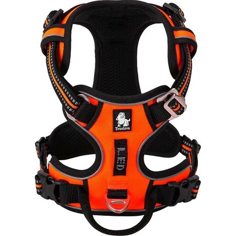 Arnés para perros, ajuste regulable, elementos reflectantes de seguridad, color naranja, talla XS-A (1/2)