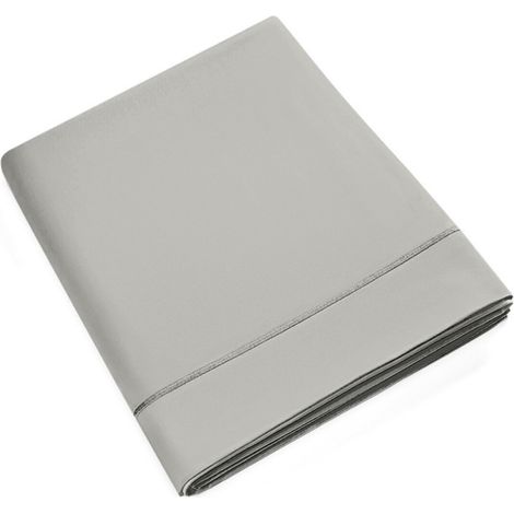 Drap plat percale de coton peigné "Julian" toutes dimensions Coton Pur - Julian Perle - 180 x 290 cm pour lit 1 place