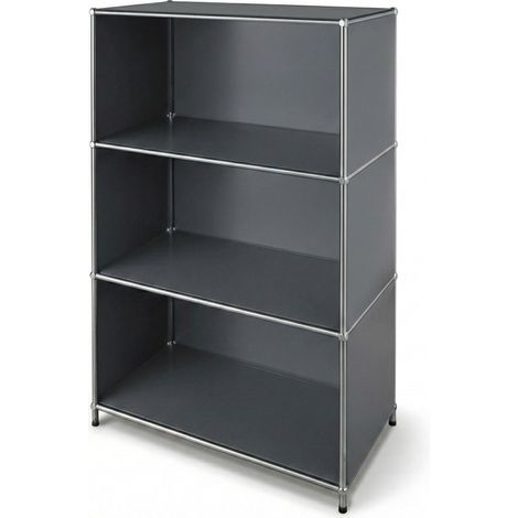 Étagère métal chromé design épuré, Concept Epuré MK-101, 120 x 40 x 75, 4 niveaux, Gris