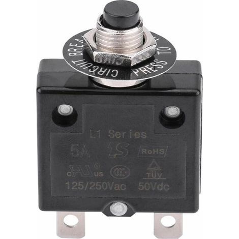 CCYKXA 1pc 10A Circuit Breaker Optional Reset Thermal Switch, 125-250V AC 50V DC Current Overload Protection Push Button Circuit Breaker