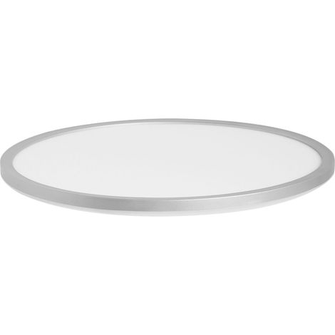 LED Ceiling Light Silver Synthetic Round LED Panel Light Flush Ceiling Mount Light with Remote VELORA (1/5)