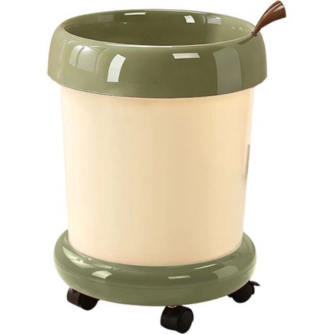Elegante pattumiera da interno con ruote - Verde - Con ruote