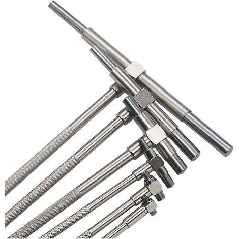 Jeu de Jauges Télescopiques Micrometre Interieur Jauge Interne- 6 pièces Jauge Télescopique de Diamètre Intérieur Réglable, 8-150mm (1/4)