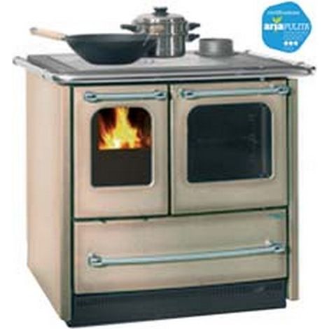 1PZ CUCINA A LEGNA SOVRANA EASY EVO 2.0 7,5 KW CAPPUCCINO - misure cm.96,4x64,1x84,8h. - peso Kg.140