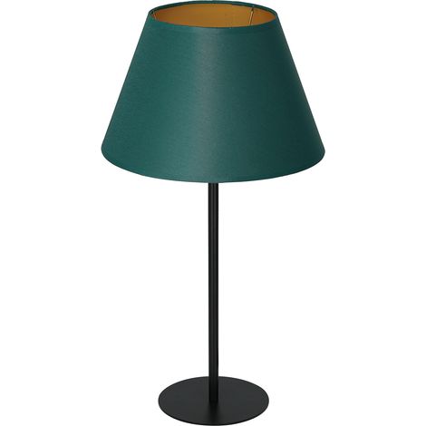 Lampe noire 56cm abat-jour vert or Arden E27 Luminex