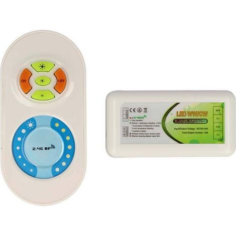 Led Controller Dimmer CCT 2 Canali Color Temperature Adjustable Led Controller Telecomando RF 12V 24V 12A