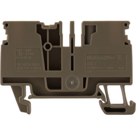 Morsetto passante beige 4mmq 1 piano 2 conduttori Weidmuller (1/2)