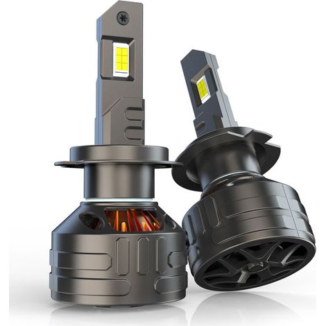 Lampadina LED H7 per auto, senza errori, Canbus, 160 W, 30000 LM - Chip CPS, 6500 K, luminosità 500%, raffreddamento con tubo di rame spesso, 2 pezzi (1/5)