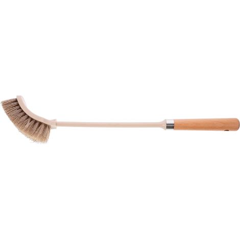 Brosse de Nettoyage pour Cuvette à Manche Long en Bois Massif, Poils Souples Résistants, Accessoire pour Salle de Bain Domestique et Commerciale, Usage Polyvalent (1/5)