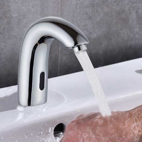 Robinet de capteur infrarouge automatique, robinet dévier intelligent sans contact, robinet de salle de bain Robinets dévier à capteur de mouvement automatique pour cuisine salle de bain (1/5)