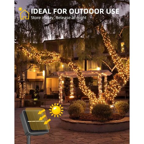 Lampe solaire LED, 2 unités, 100 diodes, pour jardin, terrasse, allée, entrée et espaces extérieurs.-AquaForge (1/5)