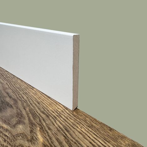 BATTISCOPA ZOCCOLINO SQUADRATO in FIBRA DI LEGNO COMPATTA 120X12 BIANCO 9016 (prezzo al metro)