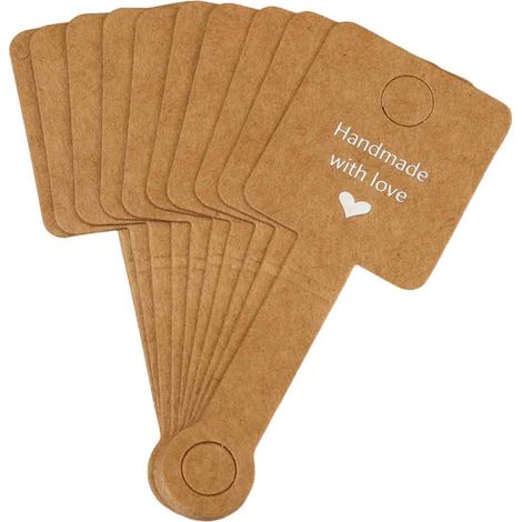 Carte Daffichage Autocollante - Carte Pour Bijoux - 10 x 4 cm - Papier Kraft - 100 Pièces (1/5)