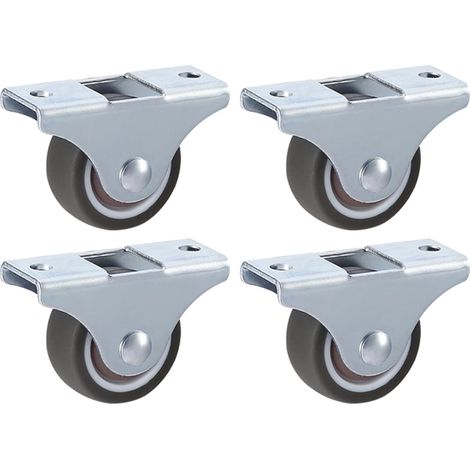 Roulettes Silencieuses en TPR sans Frein Ø 50 x 18 mm Pour La Chaise Chariot Meuble Caoutchouc Roulettes de Transport avec Montage en Plaque Capacité de Charge 100kg Lot de 4 (1/5)