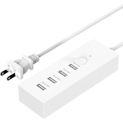 Compatible avec la charge rapide 5V 2,4A, chargeur de téléphone portable USB intelligent à 4 ports, multiprise avec prise 100-240V. (1/5)