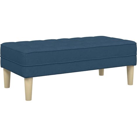 banc avec coussin Bleu 113 x 57 x 39 cm tissu (1/5)