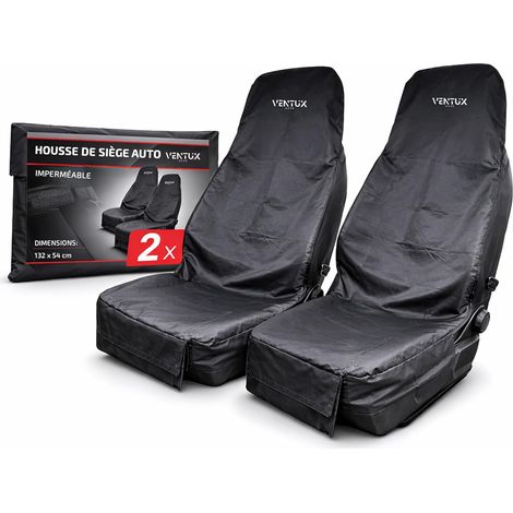 2X Housse de siège Auto, Imperméable 132x54 cm, Protection Liquide Boue, Universelle Voiture SUV Utilitaire (1/5)