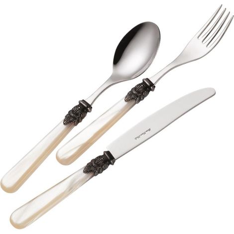 Servizio Set di Posate 24 pezzi in Acciaio Inox Eme Napoleon Perlato Bordeaux 8 (1/3)