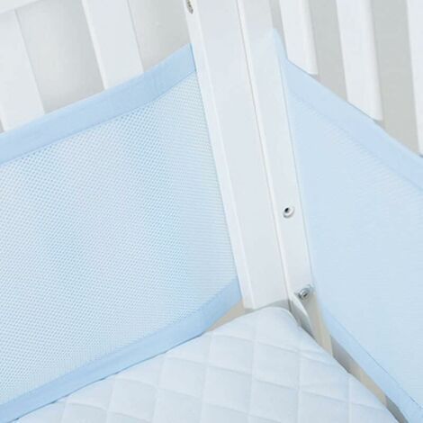 Tour de lit pour bébé - 4 côtés - Doublure en maille 3D sans danger pour la circulation de l'air