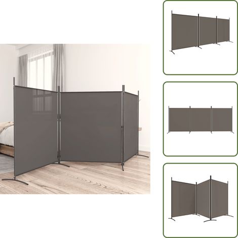 Divisore antracite - vidaXL Divisorio a 3 Pannelli Antracite 525x180 cm in Tessuto - Divisore pieghevole