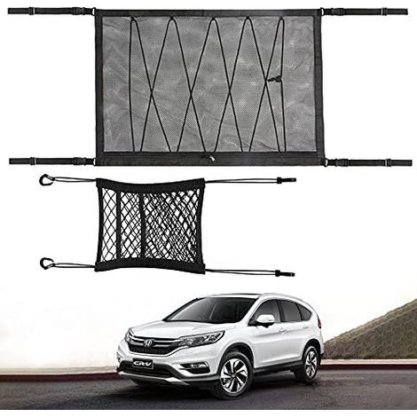 Filet Rangement Voiture Plafond, Filet Rangement Coffre Voiture Organisateur Voiture Entre Siege, Filet Elastique de Rangement (Filet de Rangement pour Toit de Voiture) (1/5)
