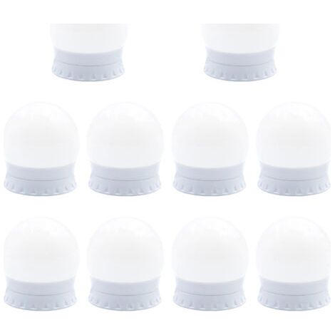 Miroir de maquillage lumineux à LED avec 10 ampoules à intensité variable et 3 modes de couleur, éclairage de maquillage réglable, convient aux miroirs de bureau et de salle de bain