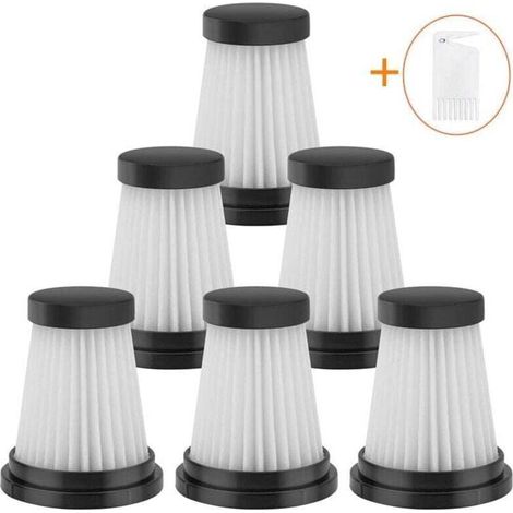 Lot de 6 filtres HEPA de rechange pour aspirateur sans fil pour Moosoo K12 K12 Pro K13, pour Genius Invictus One 1.0 X7 / 2.0, pour Foxnovo 13KPA accessoires de filtre pour aspirateur main (1/4)