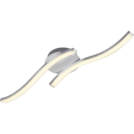 LED Deckenleuchte wellenförmig 2-flammig 2 x 6W 3000K Silber Metall Briloner