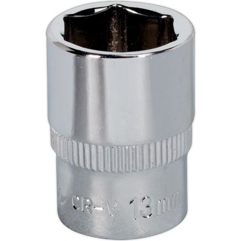 Sealey SP1413 Premier Fully Polished Socket 1/4""Sq Drive 13mm