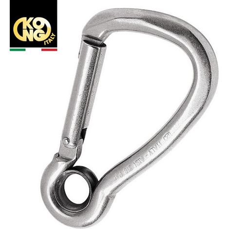 Mousqueton asymétrique à oeil inox A4 Haute résistance kong - Diamètre: 10