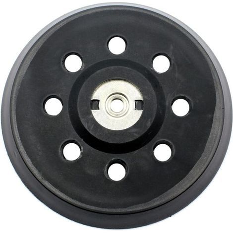 Schleifteller mit 125 mm Durchmesser – 8 Löcher für Metabo-Schleifmaschinen – Mittelharte Oberfläche für ebene und gewölbte Flächen – Elastische Materialien – 631220000 (1/5)