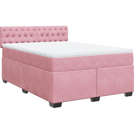 Maison Exclusive - Boxspringbett mit Matratze Rosa 140x190 cm Sam