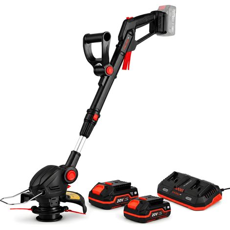 Dnipro-M Cortabordes Inalámbrico 20V, Recortadora Césped Barra Telescópica, Compatible DM20, 2 Baterías 4Ah + Cargador Dual – DTC-201