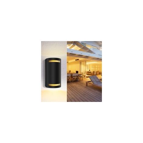 Aplique de pared exterior Aigostar, aplique de pared de aluminio GU10, iluminación LED impermeable IP54, para uso interior y exterior, para sala de estar, dormitorio, patio, jardín, pasillo, balcón, p