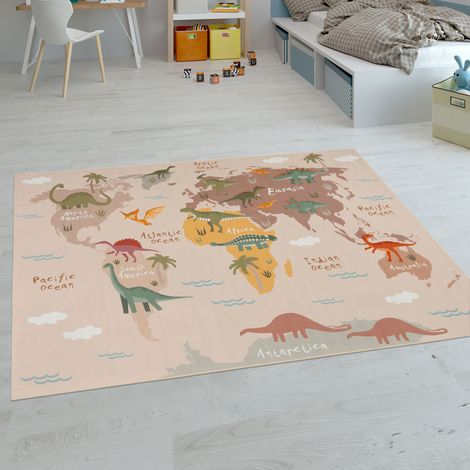 Paco Home Kinder-Teppiche, Kurzflor-Teppiche für Kinderzimmer mit vers. Designs Spielteppiche Bunt 160x220 cm, Beige 2