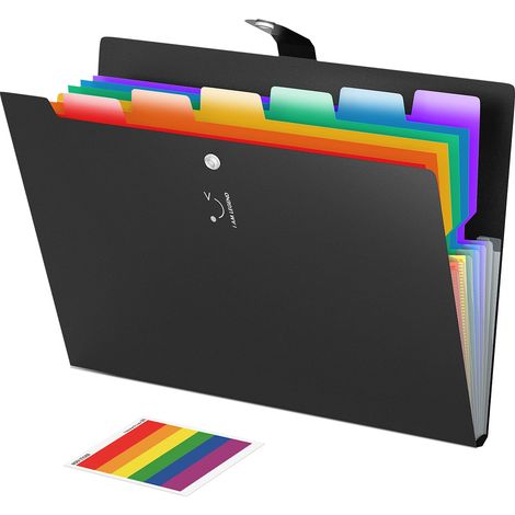 Trieur 7 Compartiments A4, Plastique extensible accordéon dossiers de fichiers Document Organiseur A4 Classeur et trieur à documents 7 poches avec fermeture Snap pour l'école et bureau (1/5)