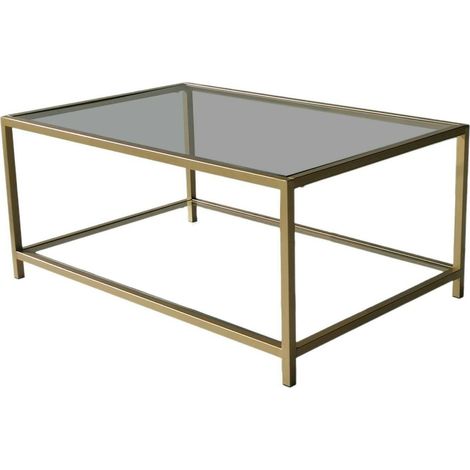 Table basse Mina, tiroirs, un compartiment, 90x60x40h cm or (1/5)