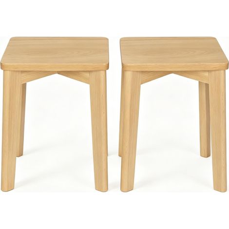 Juego de 2 taburetes de comedor apilables 31x31x44,5 cm madera natural - CHICFURN (1/5)