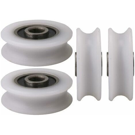 4-teilige Nylon-Rolle für Schiebetüren – 4 mm Innendurchmesser – max. Traglast 27 kg – einfache Montage