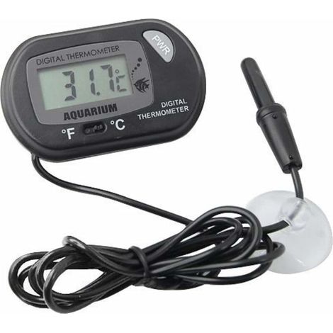 Digital LCD Fish Tank Aquarium marin vivarium Thermomètre avec ventouse Sonde câble, (1/5)
