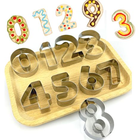 9-teiliges Ausstechformen-Set mit arabischen Ziffern – Gemüse- und Obst-Zahlenformen – Ausstechformen zum Selbermachen