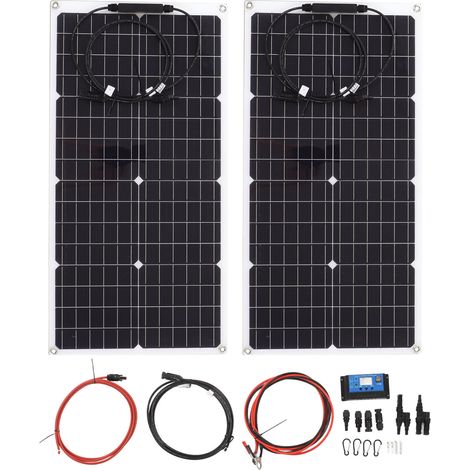 Kit panneau solaire professionnel étanche IP65 50W 18V avec contrôleur pour camping-car panne de courant (1/5)