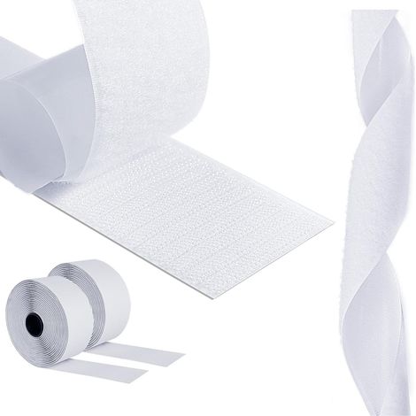 Scratch Autocollant Double Face,5m Bande Scratch Adhésif Bande Agrippantes Adhésives Autocollant, 5cm Adhésives puissant Hook Loop Rubans pour Ménage,Bricolage Et l'artisanat (1/5)
