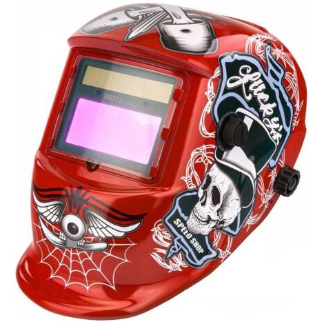 Masque de soudure professionnel auto-obscurcissant 9-13 DIN – Protection UV/IR – Alimentation solaire et CR2032 – Visière True Color – Powermat (1/4)