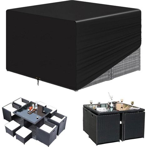 RICHIE Cube Gartenmöbel Abdeckung 135x135x71cm 420D Heavy Duty wasserdicht (1/5)